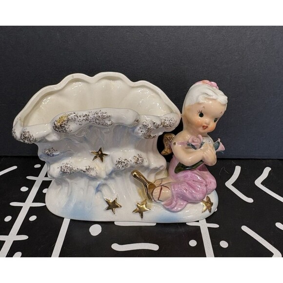 Vintage Napco Taurus Your Lucky Star Guardian Angel Zodiac Planter Japan S1259